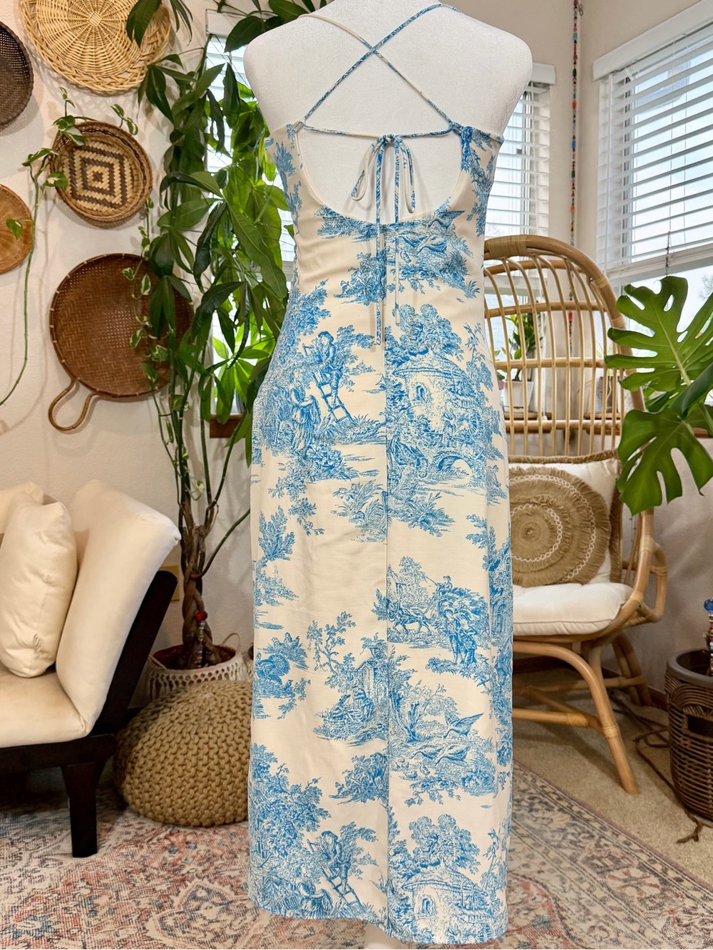RARE Urban Outfitters April Toile Midi Slip Dress Euro Summer Sundress RUSH S - Picture 8 of 16